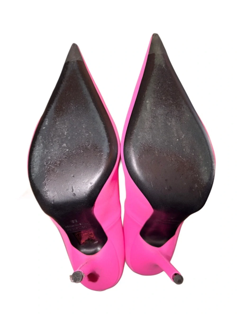 Balenciaga Women's Neon Pink Pointed-Toe High Heel Pumps - Picture 8 of 9